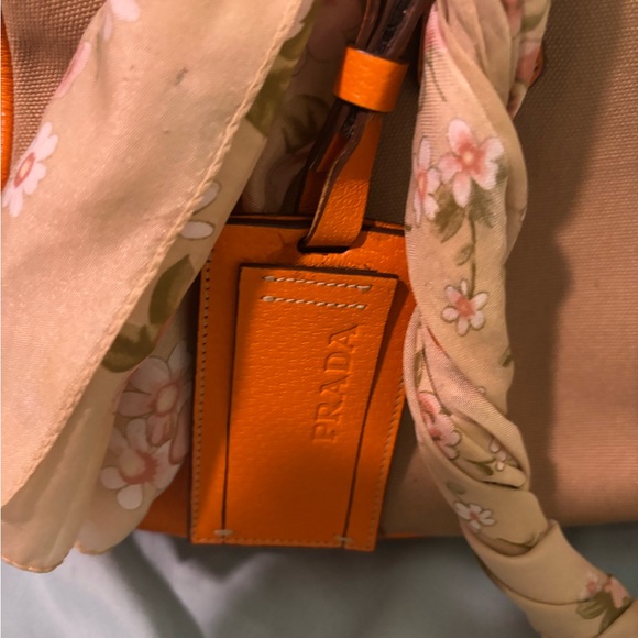 Prada Beige and Orange Shoulder Bag - Picture 2 of 6